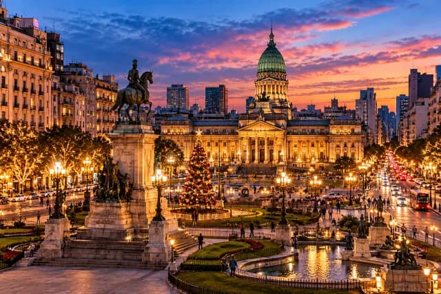 Buenos Aires at night during Christmas
