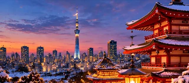 Tokyo at night during Christmas
