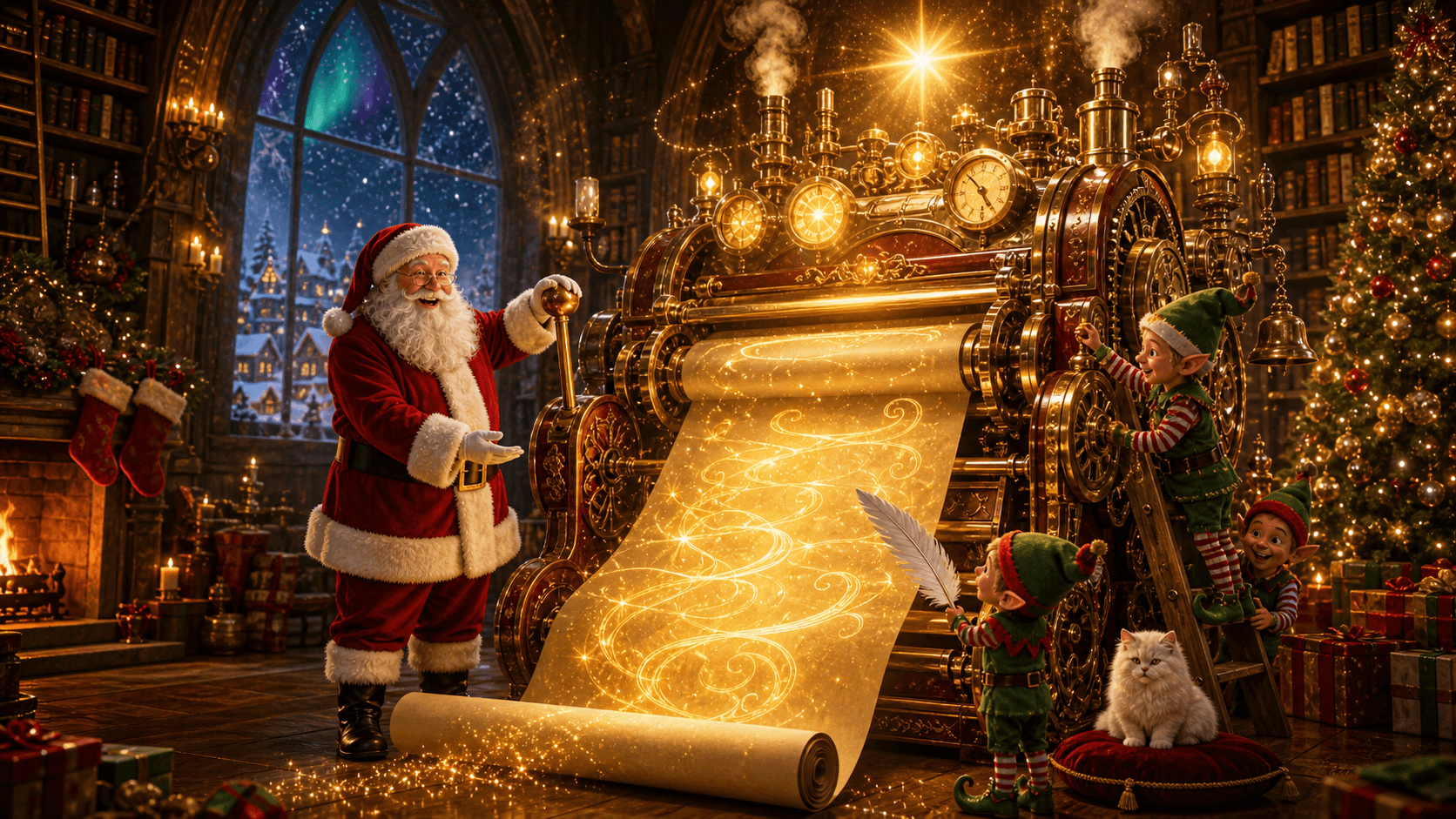 Santa Claus checking the Nice List